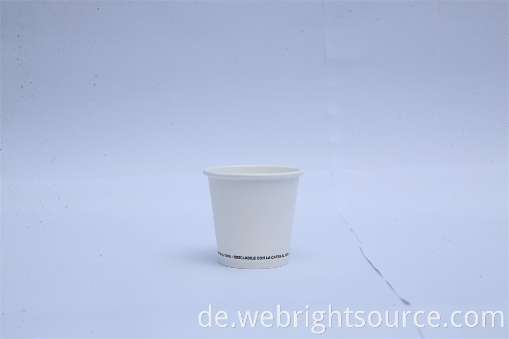 Disposable white paper cup